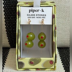 Piper K Martini Olive Dangle Earrings